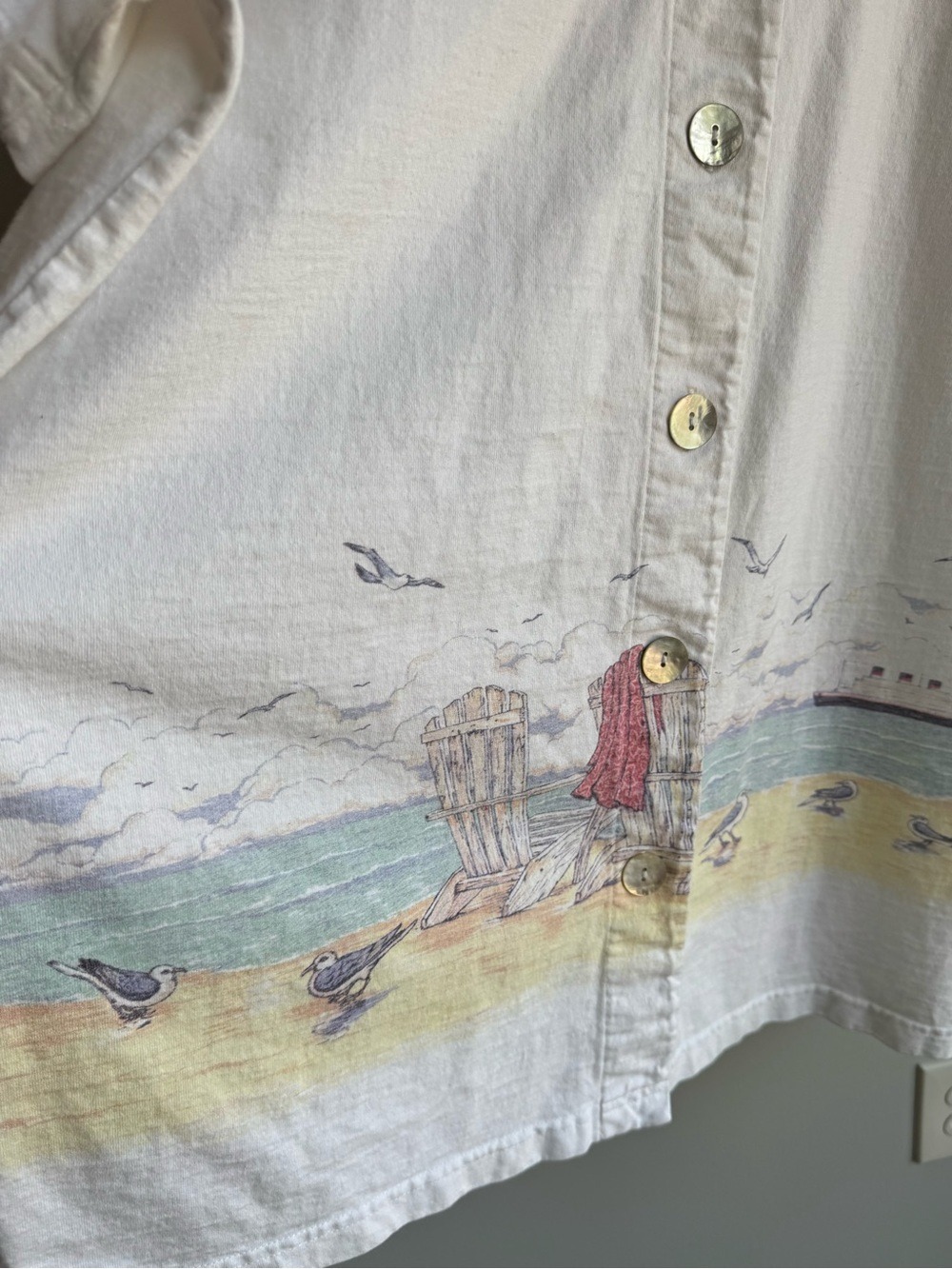 Vtg 90s Cottagecore Dress + Jacket Set 3X White Watercolour Maxi Beach Coastal - Picture 5 of 14